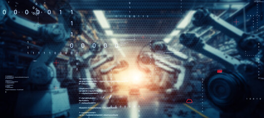 Poster - 工場とDX　バナー・広告向け横長ビジュアル