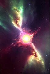 Wall Mural - outer space portal nebula with generative ai