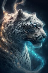 Wall Mural - tiger galaxies, spirals, space with generative ai