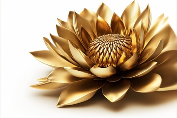 Wall Mural - Golden flower with Generative AI