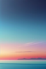 Wall Mural - Soft gradient sky and horizon line with Generative AI