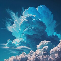 Wall Mural - fluffy blue sky with Generative AI