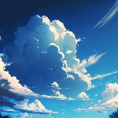 Wall Mural - fluffy blue sky with Generative AI