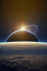 Wall Mural - saturn and its rings in the background with generative ai
