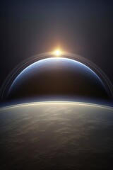 Wall Mural - saturn and its rings in the background with generative ai