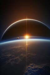 Wall Mural - saturn and its rings in the background with generative ai