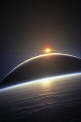 Wall Mural - saturn and its rings in the background with generative ai