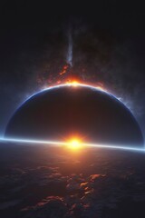 Wall Mural - saturn and its rings in the background with generative ai