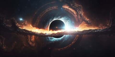 Wall Mural - beyond the event horizon, cosmic horror with generative ai