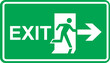 Emergency exit to right sign symbol icon green design transparent background
