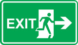 Fototapeta  - Emergency exit to right sign symbol icon green design transparent background