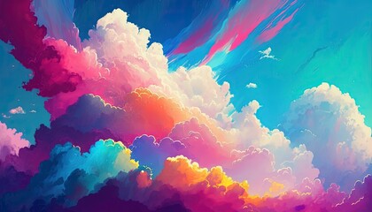 Wall Mural -  beautiful sky and cloud  with Generative AI