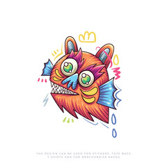 Sticker - colorful monster cute vector illustration design