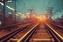 Railroad Tracks. Generative AI