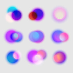 Wall Mural - vector set of bright gradient blurred circles. colorful abstract spot with blur, bokeh effect. isola