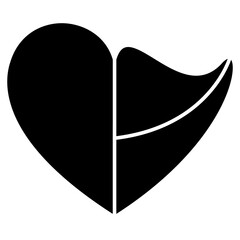 Wall Mural - heart with lips icon flat PNG image