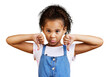 © peopleimages.com - A mixed race girl giving thumbs down isolated on a png background. Unhappy and upset kid being negative and saying, I disagree or disapprove
