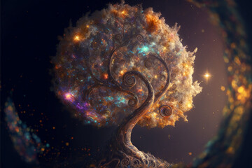 the space tree of all life and existence, generative ai