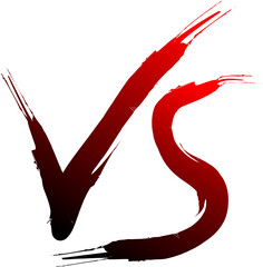 VS versus battle icon sign symbol black red design transparent background