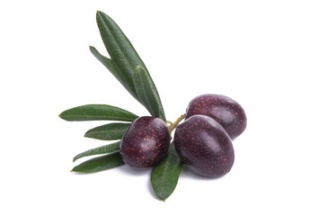 Wall Mural - olives with leaves isolated