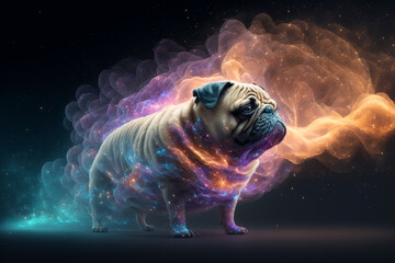 Wall Mural - Spirit animal - Pug, Generative AI