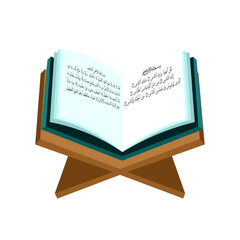 illustration of open quran on table, book of islam, holy book of islam