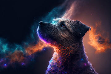 Wall Mural - Spirit animal - Terrier, Generative AI	