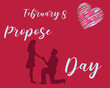 February 8 Propose Day poster design. isolated on dark color background. vector-eps10. 