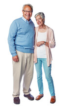 A Full-length Shot Of A Happy Senior Couple Standing Together In Affection And Love Isolated On A Png Background