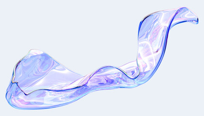 3d glass of abstract shape in the form of a wave. illustration of 3d rendering.