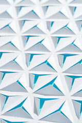 Wall Mural - White-blue abstract paper background with triangles.