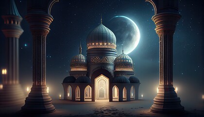 ramadan of celebration background. generative ai