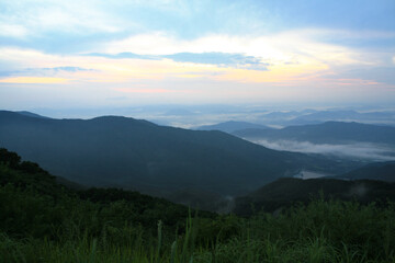 Sticker - a view from the top of a mountain