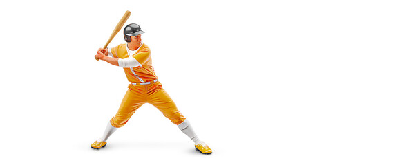 Realistic silhouette of a baseball player on white background. Baseball player batter hits the ball.