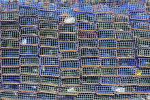 Basket Fish Traps For Crab And Lobster Fishing In The Atlantic Ocean, Santa Luzia Fishing Harbour, Tavira Municipality, Algarve, Portugal