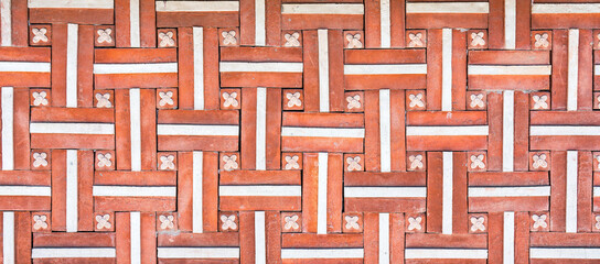 Wall Mural - Texture of a decorative brick-like tiles. Abstract background for design.