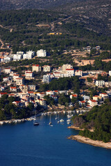 Wall Mural - Aerial view of primosten, small and beautiful town in Croatia.