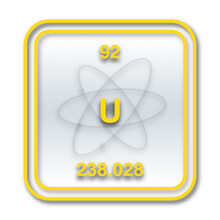Illustrazione Con Simbolo Elemento Chimico Uranio 238 Su Sfondo Trasparente