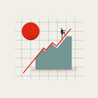 Business growth and success abstract vector concept. Symbol of performance, leadership. Minimal illustration.