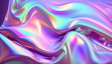 Holographic Iridescent Satin Foil Background Created With Generative Ai