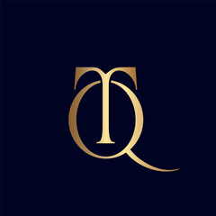 Wall Mural - ELEGANT ROYAL AMAZING GOLD WOMEN BEAUTY LOGO LETTER TQ