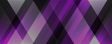 3D Purple Black Techno Abstract Background Overlap Layer On Dark Space With Lines Decoration. Modern Graphic Design Element Perforated Style For Banner, Flyer, Card, Brochure Cover, Or Landing Page