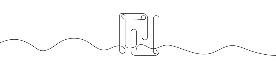 Wall Mural - continuous line drawing of shekel currency symbol. line art of the israeli shekel currency symbol. o