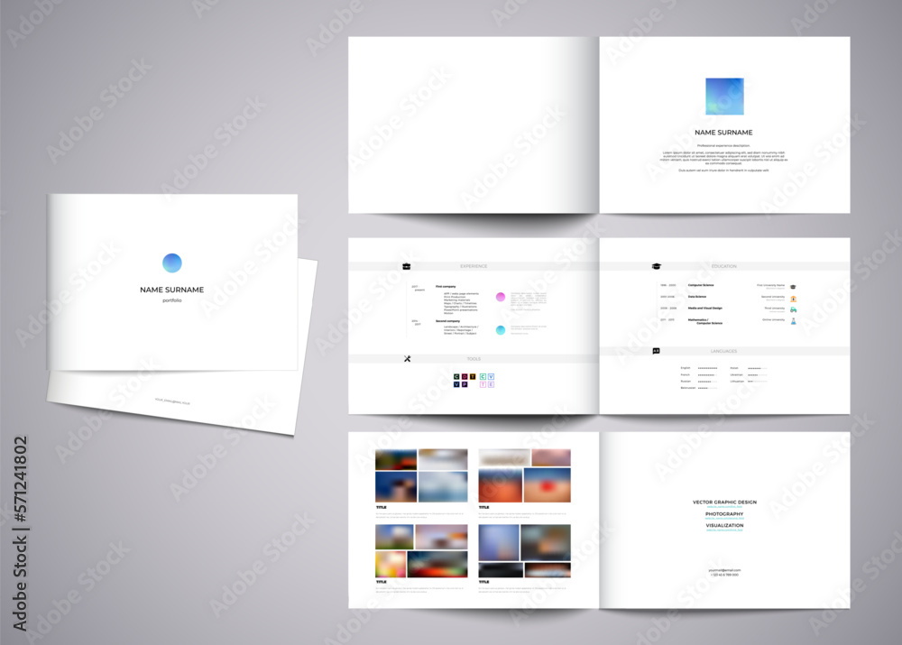 portfolio template printed book design