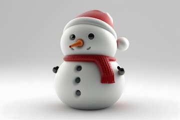 snowman christmas white background created using AI Generative Technology