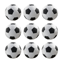 3d Rendering Sequential Black And White Soccer Ball Rotating Perspective View