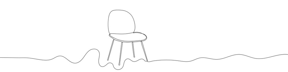 Wall Mural - continuous linear drawing of chair. single line drawing of chair. vector illustration. line art of s