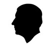 Silhouette of King Charles III. The British monarch side view. Editorial illustration of King Charles III.