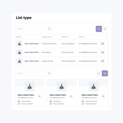 Wall Mural - basic ui design form list gallery table elements