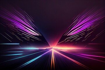 Wall Mural - Abstract neon futuristic background Distortion. Generative AI